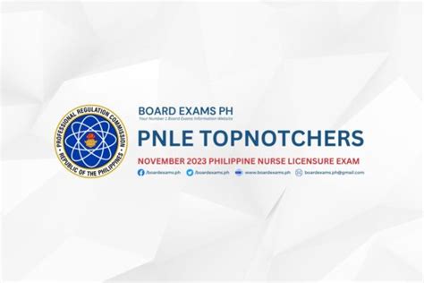 pnle november 2023 result|TOPNOTCHERS: November 2023 Philippine Nurses Licensure .